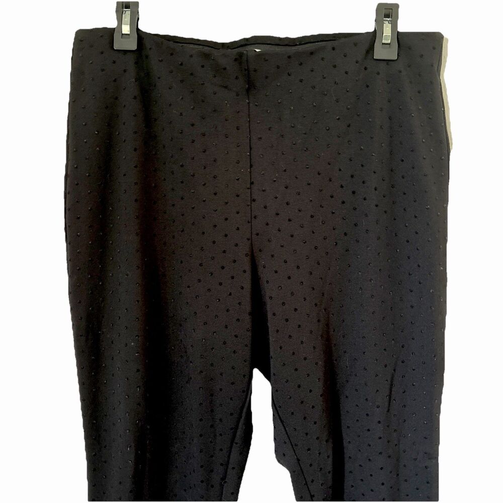 Nanette Lepore Large Dot Black Pull On Skinny Ankle Career Party Pants EUC